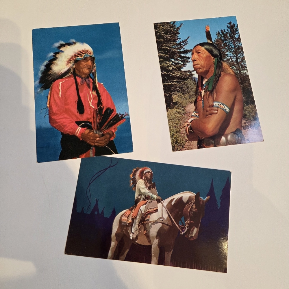 Lot Of 3 Vintage Postcards Featuring Native Americans